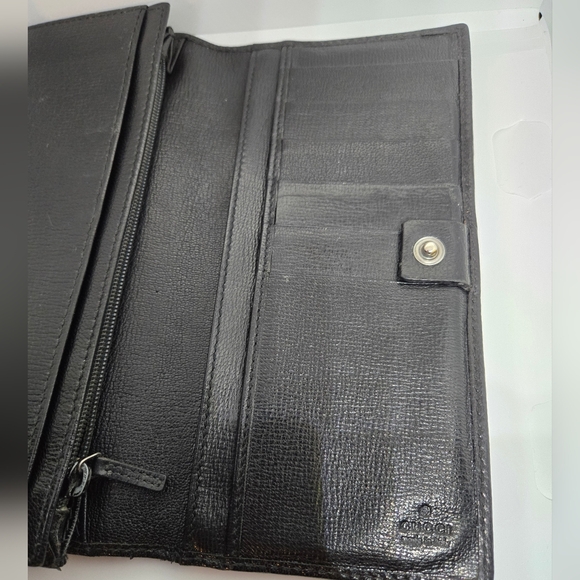 Gucci G Leather long Bifold wallet Black - Picture 5 of 9
